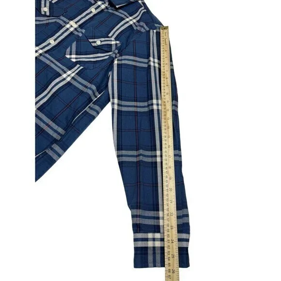 New J Crew Mens Heavy Weight Flannel Shirt (M)‎ Mens Blue Red 100%Cotton - Picture 4 of 8